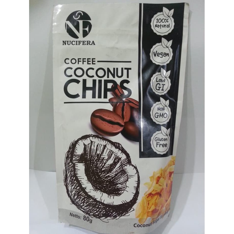 

Nucifera Organic Coconut Chips Coffee - Keripik Kelapa Organik 80 Gr
