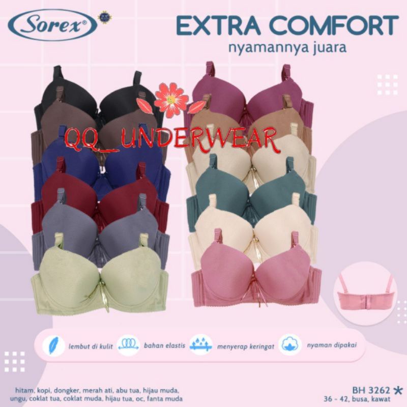 Bh Sorex 3262 Bra Sorex Kawat Busa Sedang Cup Besar Size 36-42 Kait 3 Terlaris / Bh Sorex 3262 / Bra Sorex 3262