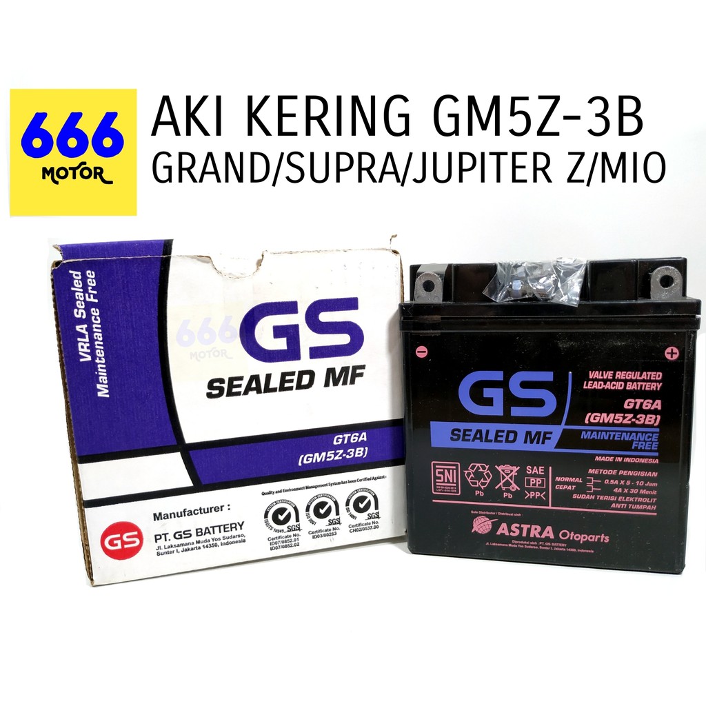 666MOTOR AKI KERING GM5Z-3B GRAND/SUPRA X/JUPITER-Z/ MIO GS (ASTRA OTOPARTS)