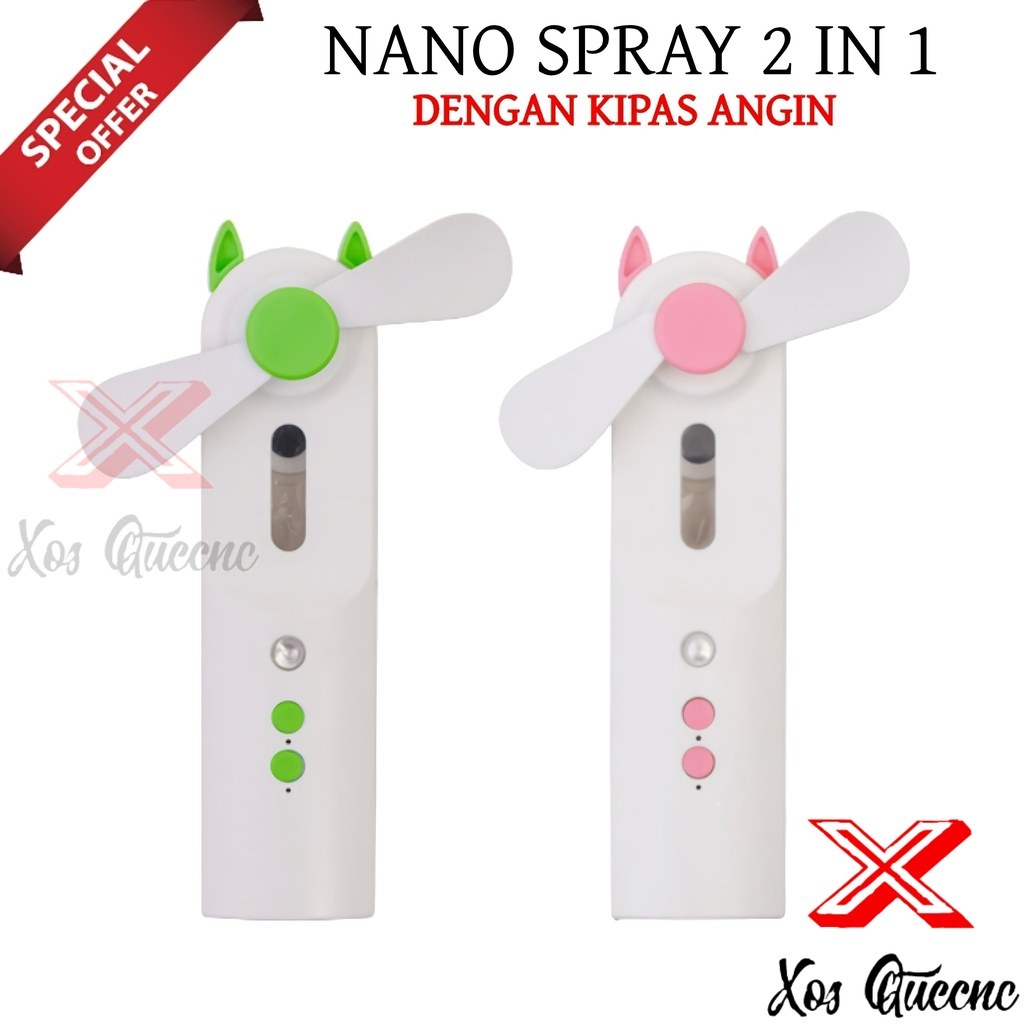 [XOQ] NANO SPRAY SEMPROTAN WAJAH 2 IN 1 / NANO SPRAY GENERASI 2 / NANO SPRAY DENGAN KIPAS ANGIN NEW