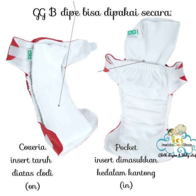 [paket] 6 Clodi pocket GG B dipe solid polos motif Onesize