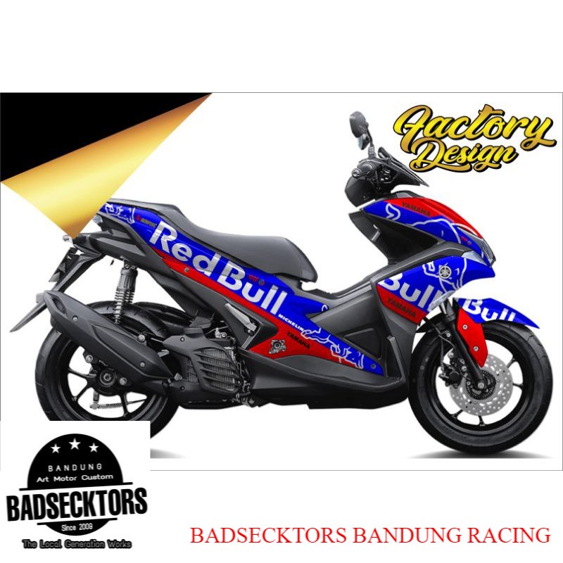 DECAL AEROX FULL BODY BLUE RED REDBULL keren