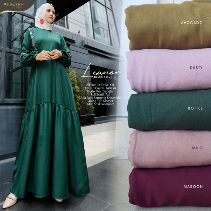 LEANOR DRESS JUMBO SHAKILA IMPORT POLOS BY KHEYRA