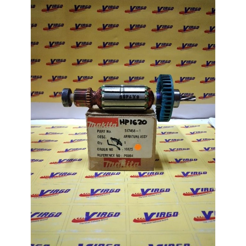 ORI MAKITA HP1620 ARMATURE ANGKER ORIGINAL SPAREPARTS MESIN BOR 13MM MAKITA HP 1620 ASLI