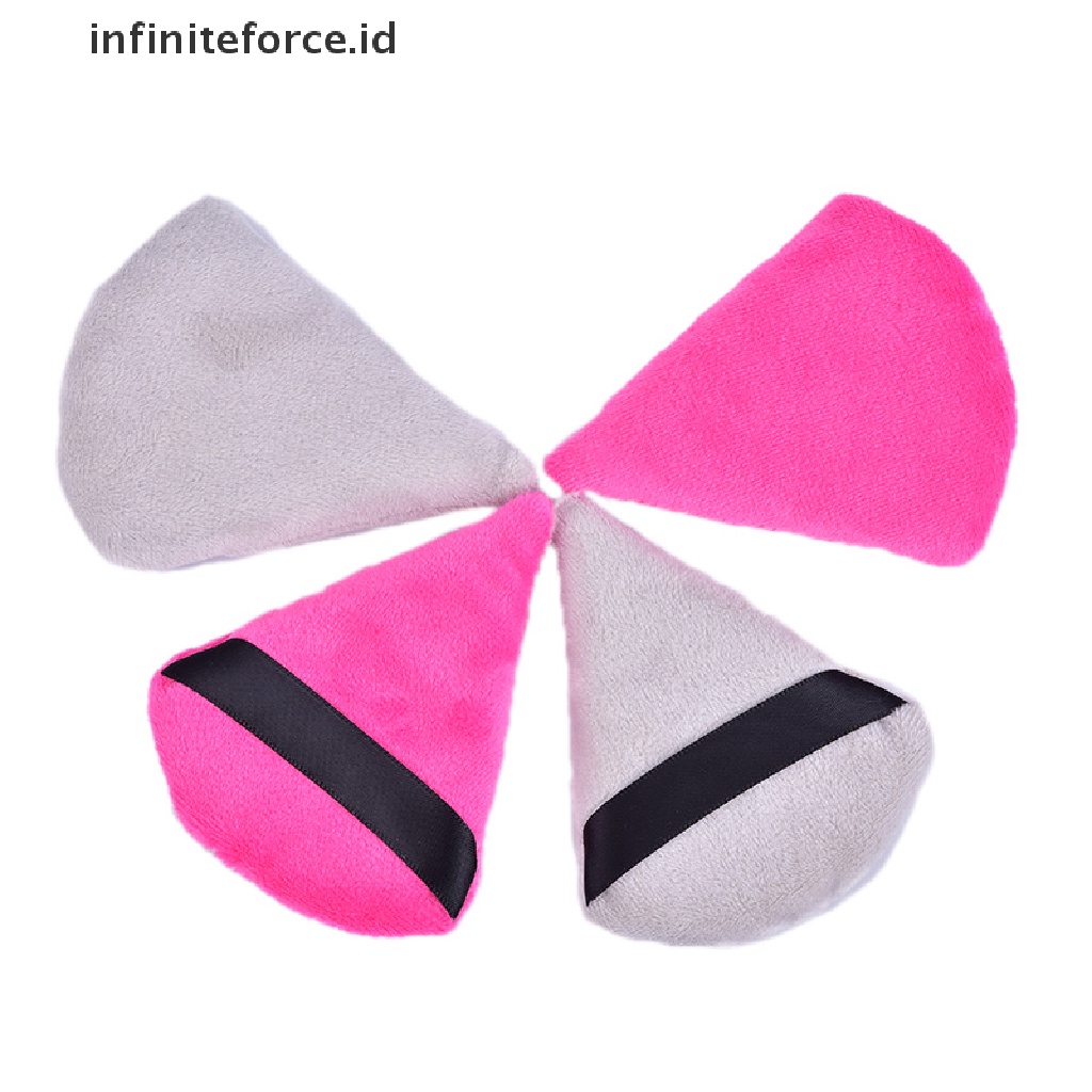 Infiniteforce.id 2pcs / Set Spons Puff Velvet Bentuk Segitiga Untuk Makeup / Kosmetik Wanita