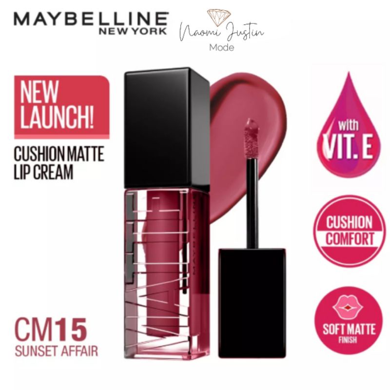 Baru Maybelline Cushion Matte Lip Cream Soft Velvet Finish Lembut &amp; Ringan (Lipstik Cream)