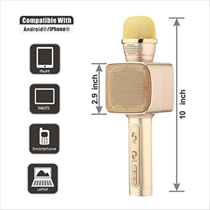 YS-68 Karoke Mic Bluetooth YS 68 Karaoke Speaker Portable Magic Microphone Alat Nyanyi Menyanyi Lagu