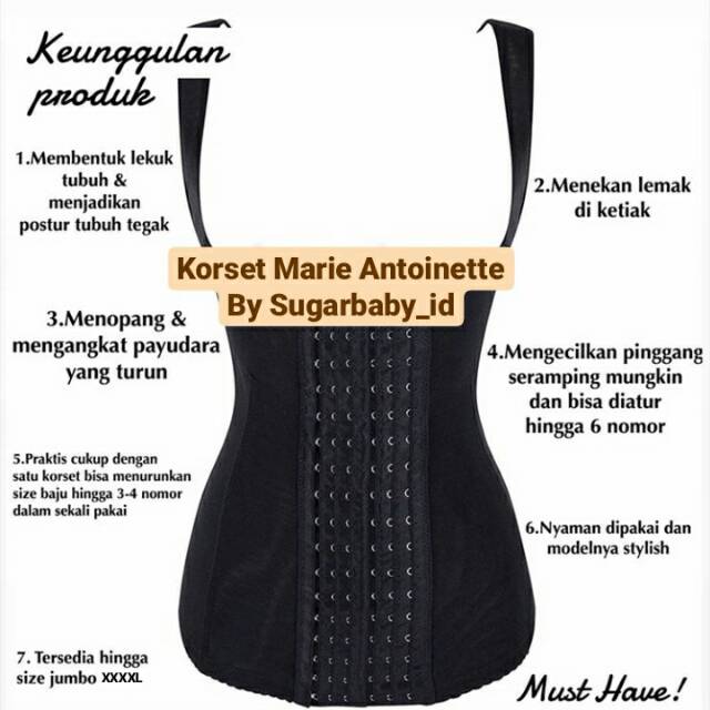 Korset Marie Antoinette (EXTRA BONUS 2 Produk) merampingkan tubuh mengencangkan payudara mengecilkan perut waist shaper bellycare byc_shop sculpt