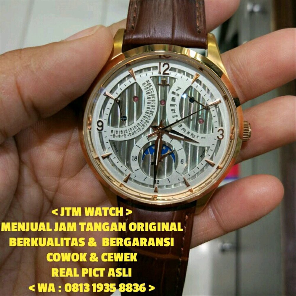 Jual JAM TANGAN JAEGER LECOULTRE KULIT BROWN ROSEGOLD WHITE SUPER PREMIUM AAA Murah