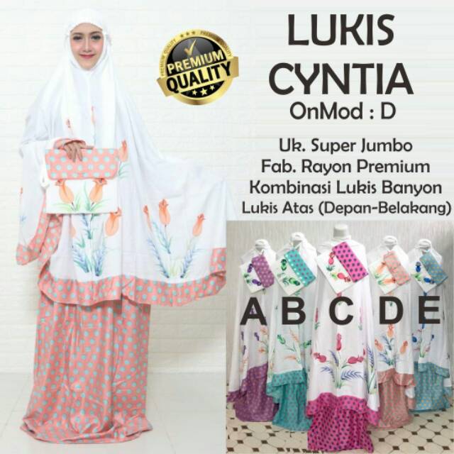 Mukena Lukis Cyntia Rayon Jumbo