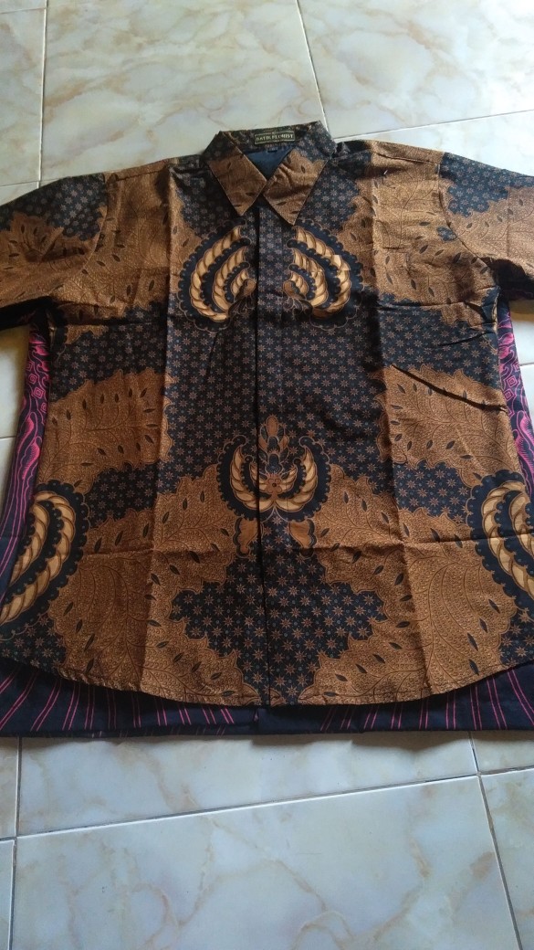 Manuk Peksi Merah Kemeja Batik Pria Slimfit Katun Primisima Full Furing