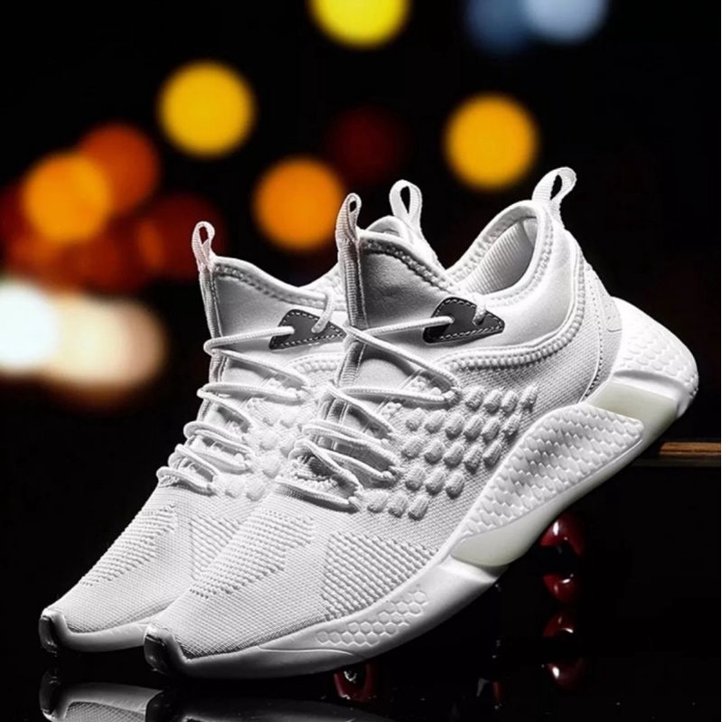 Sepatu Sport Putih Pria ZANIS Sepatu Sneakers Running Kets Lari Import Original Distro Terbaik Pria 