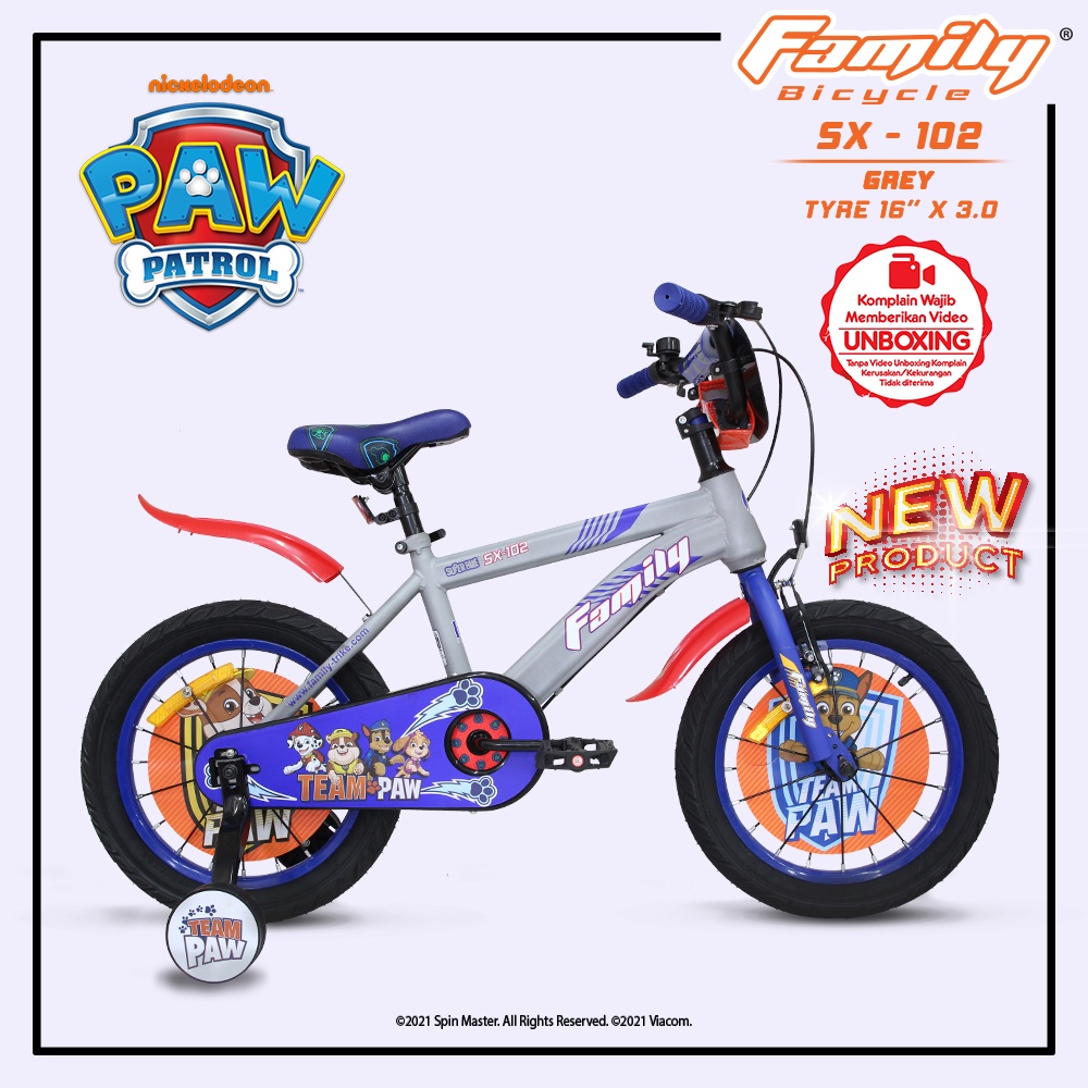 Sepeda Anak Roda Dua by Family SX-102 16 inch PAW Patrol