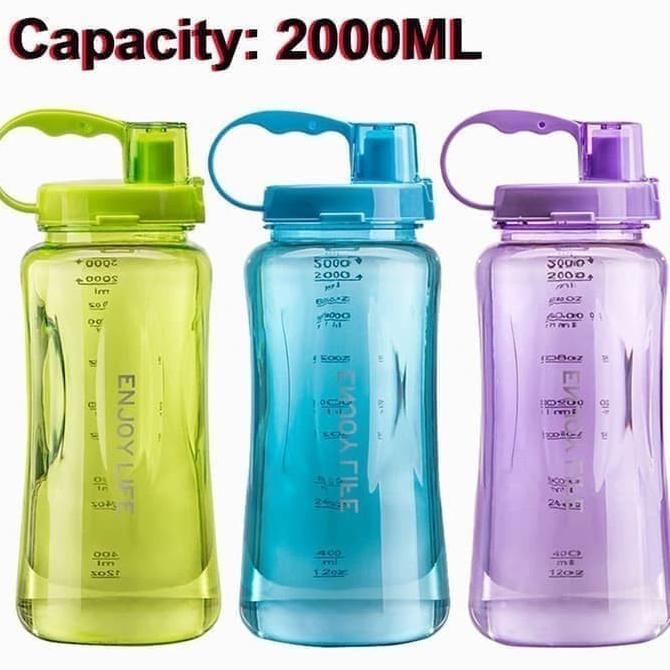 Straw Bottle - Botol Minum Jumbo Besar - 2 Liter Lemineral_Store