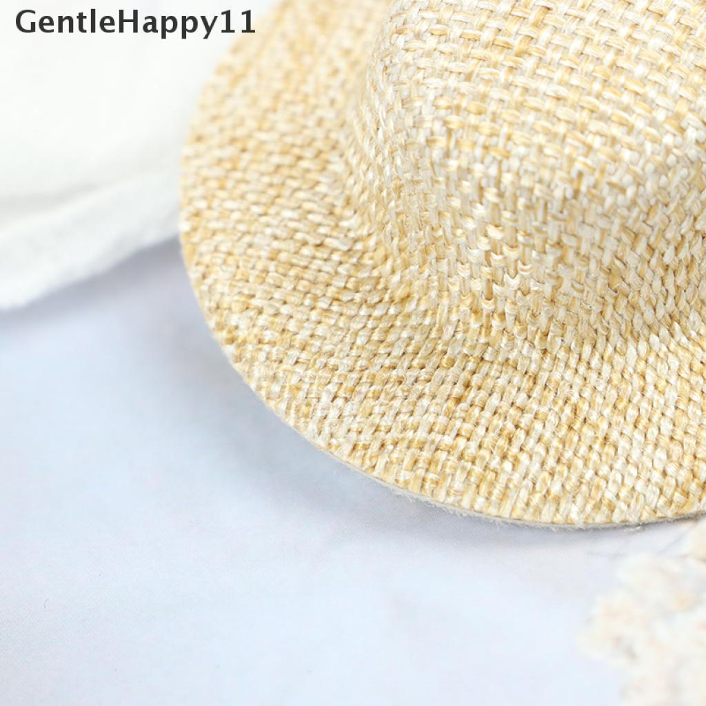 Gentlehappy 2Pcs Miniatur Topi Jerami Untuk Aksesoris Rumah Boneka