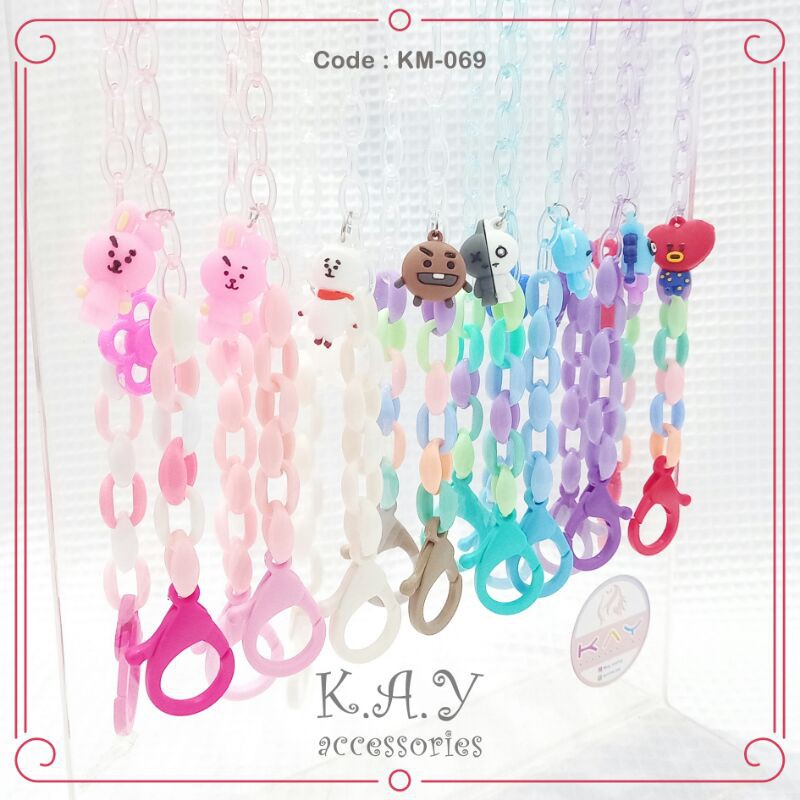 Kalung Masker BT21 BTS Rantai Bening Limited Edition
