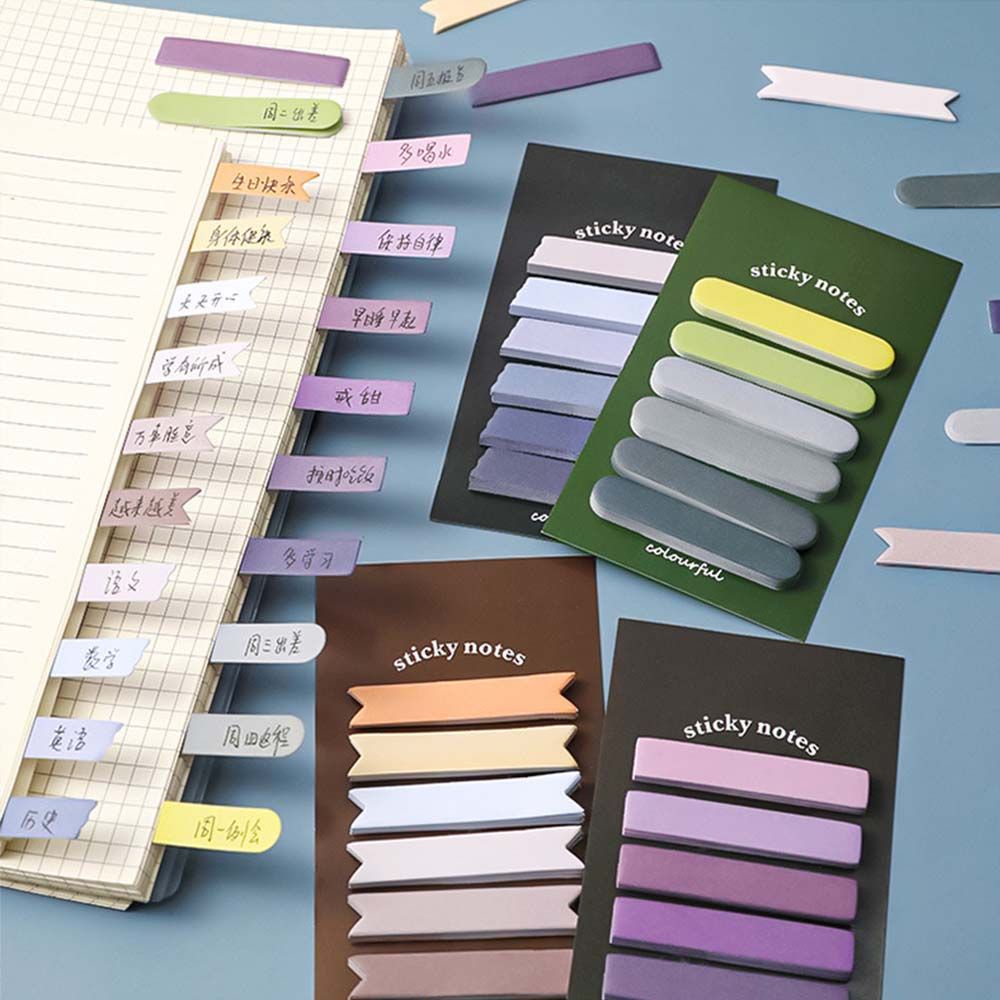 Lanfy 120 Lembar Sticky Note / Memo Pad Aneka Warna Morandi Untuk Kantor / Sekolah