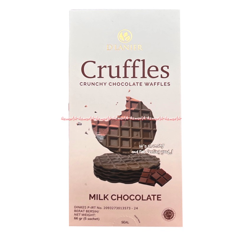 D'lanier Cruffles Crunchy 66gr Chocolate Waffles Salted Caramel Chocolate Dark Milk Caffe Latte Biskuit Wafel Krim Coklat Dlanier Krafel Crufles Kraffel