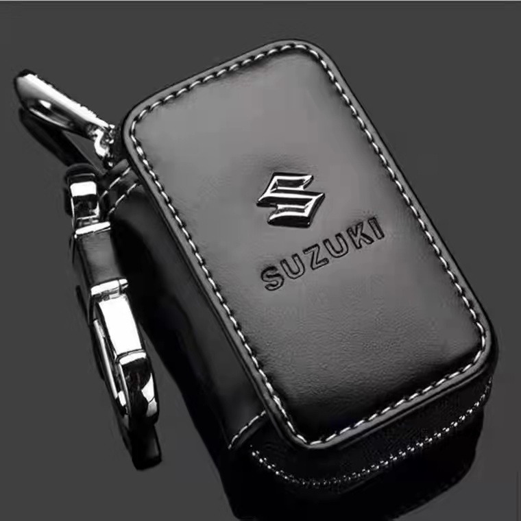 Gantungan Kunci Remote Dompet Stnk Mobil Motor PU Leather Logo Toyota Daihatsu Honda Suzuki Mitsubishi