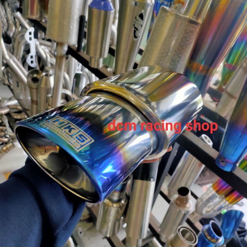 KNALPOT RACING MOBIL HKS TURBO OVAL UJUNG BLUE. KNALPOT RACING MOBIL HKS TURBO OVAL UJUNG BIRU.