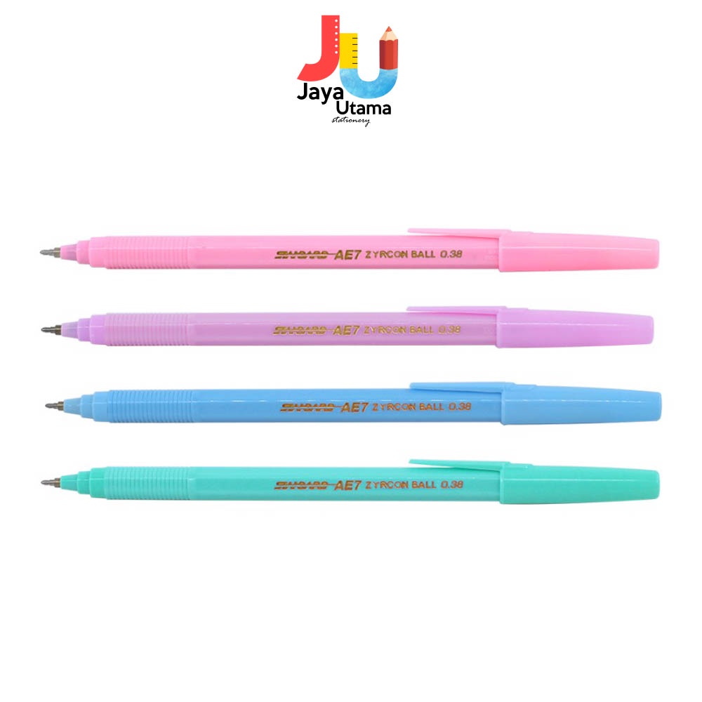 

Standard Bolpen Ball Pen Pulpen Pena AE7 Zyrcon Pastel Tinta Hitam Zyrcon