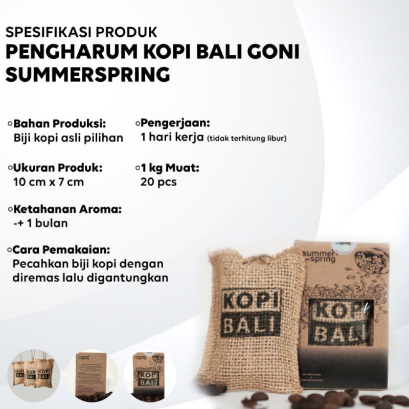 KOPI BALI GONI 35gram parfum mobil pengharum ruangan toilet kamar mandi