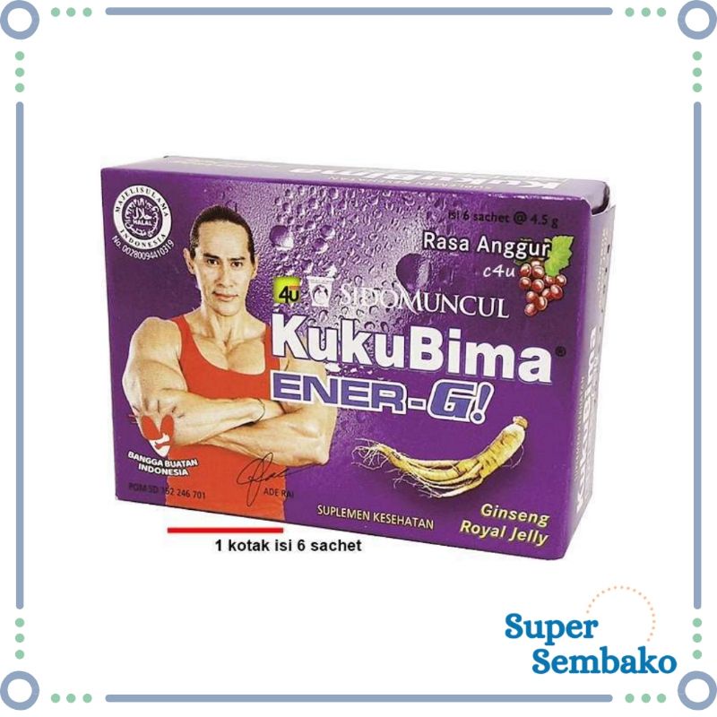 

MINUMAN ENERGI / ENERGY DRINK KUKUBIMA / KUKU BIMA ANGGUR GINSENG PACK ISI 6 SACHET