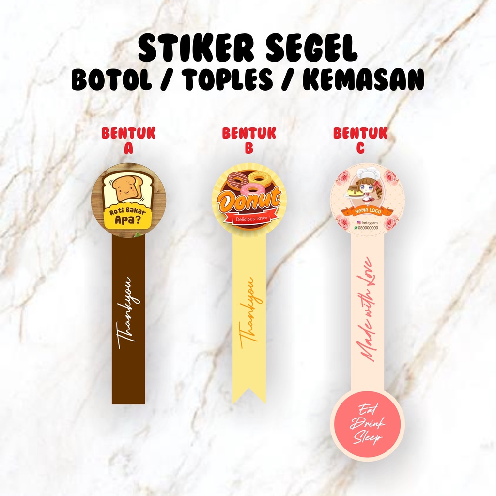 

STIKER SEGEL / LABEL TOPLES / BOTOL / KEMASAN KUE