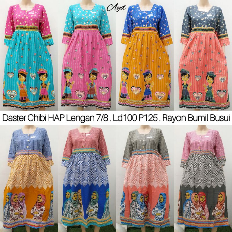 Daster HAP chibi tedjo tejo lengan 7/8 sofi bumil busui