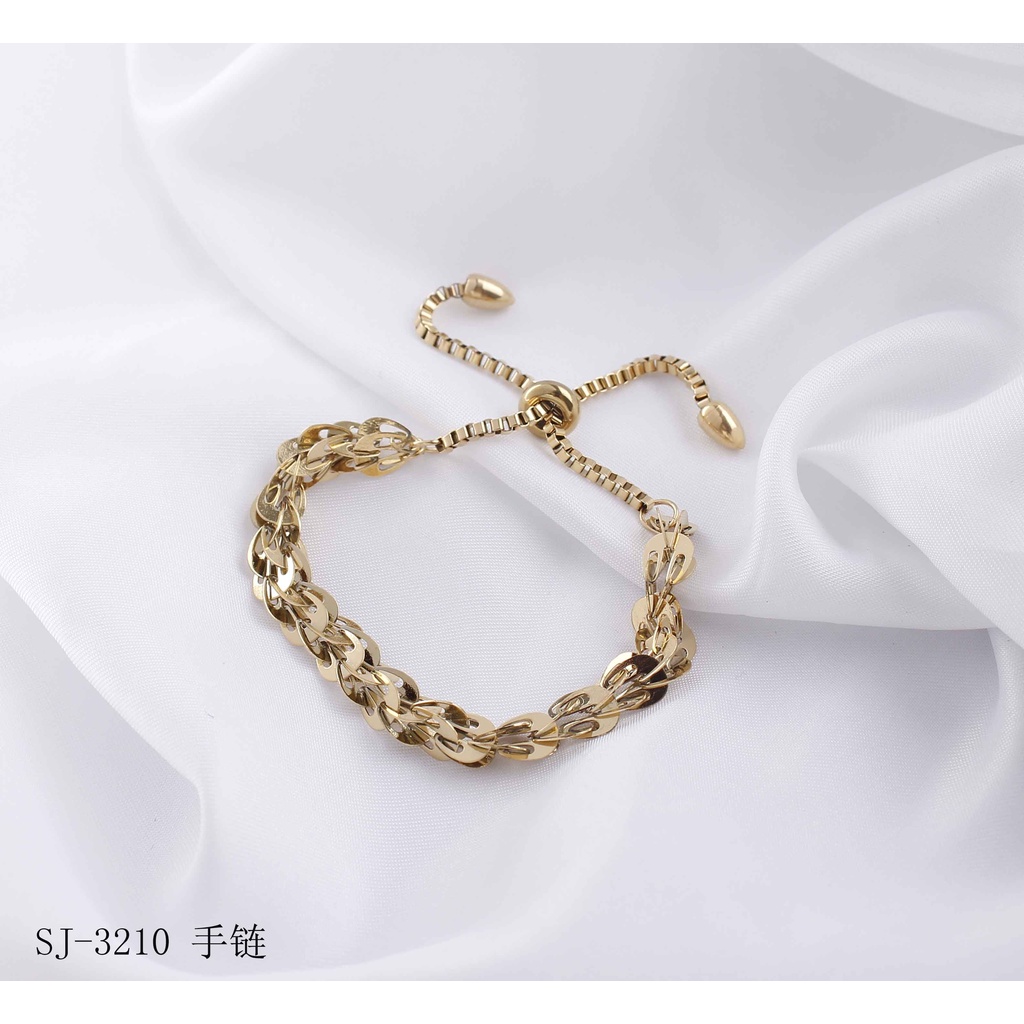 Gelang Titanium Rantai Polos Perhiasan Fashion 3210