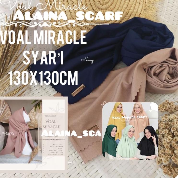 {SNN.19My22ᵂ} Hijab Segiempat Polos Lasercut SYAR’i / Hijab VOAL BRAND ALAINA SCARF SYAR’i / HIJAB
