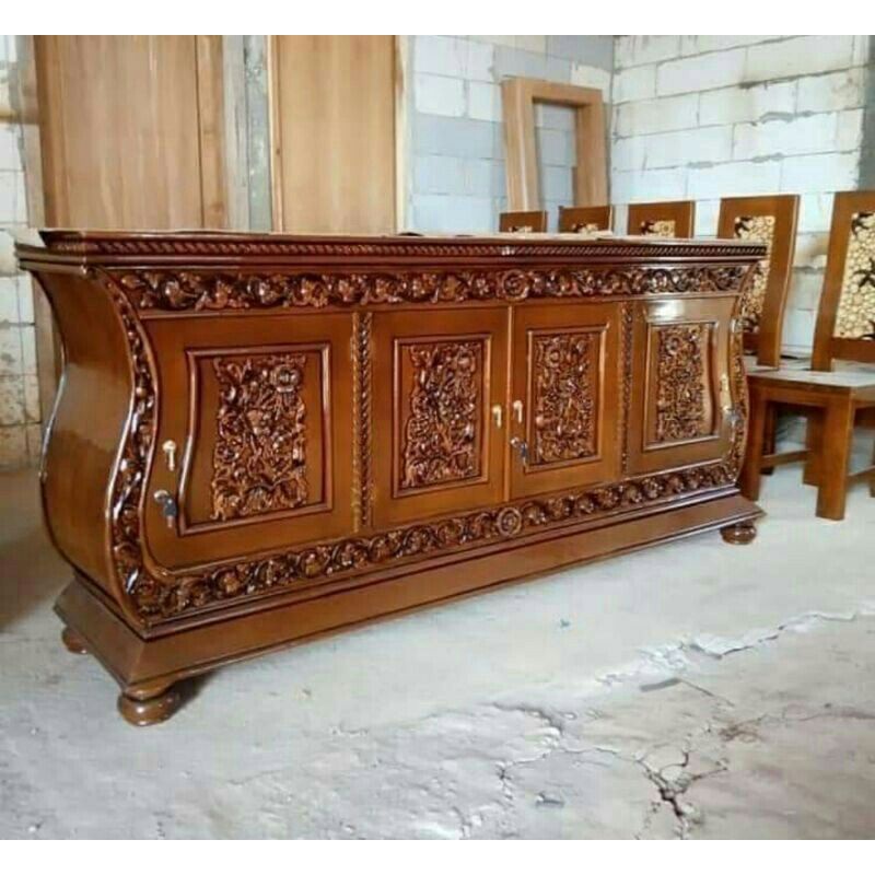 Bufet tv / bufet biola kayu jati 200cm