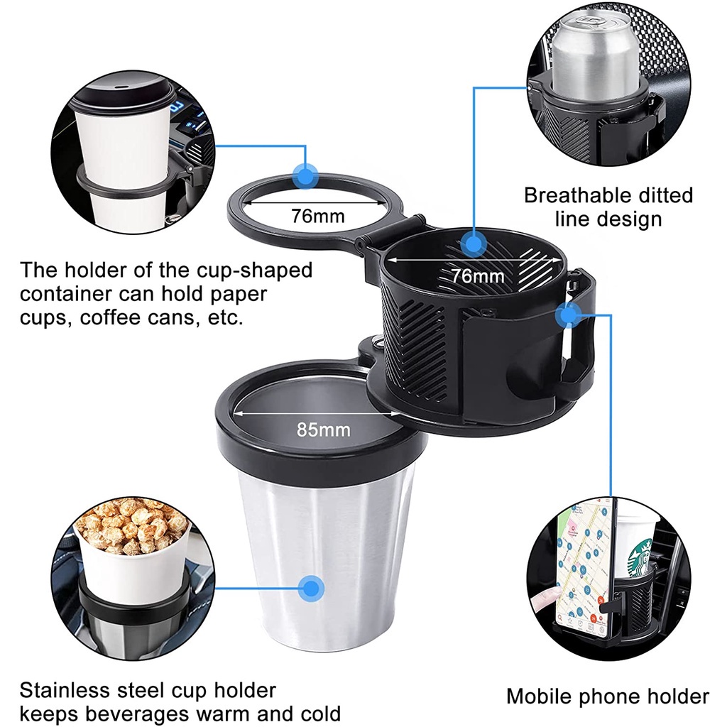 Car Cup holder HD-41 3 IN 1 multifungsi dudukan Hp tempat botol minuman penyangga gelas stand handphone anti slip anti tumpah bracket stand HD41