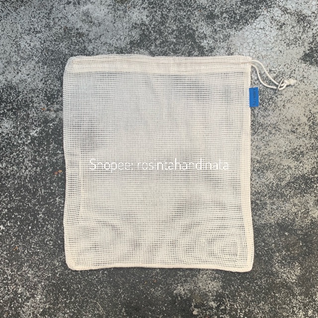 Cotton Mesh Pouch / Tas Serut Jala / Tas Katun Serut / Tas Jala Buah / Groceries Mesh Bag