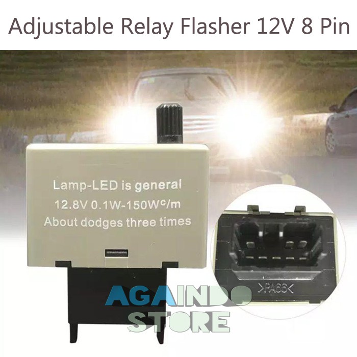 Relay Flasher LED 8 Pin Adjustable Lampu Sein Mobil Sen Hazard Toyota Setting Solusi Kedip Cepat