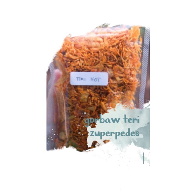 

goreng bawang pedes toping teri