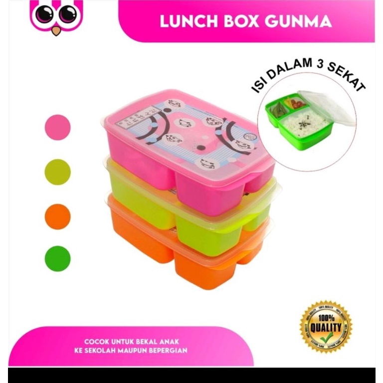 &lt;CJ&gt;&gt;lunch box tempat makan sekat 3