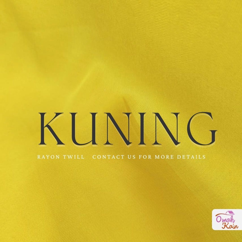 KAIN RAYON TWILL VISCOSE (100% rayon, jatuh, adem, tebal, lembut dan tidak berbulu) #omah kain-Kuning