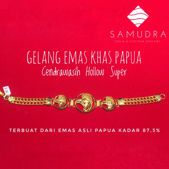 Gelang Emas Khas Papua 875 Cendrawasih