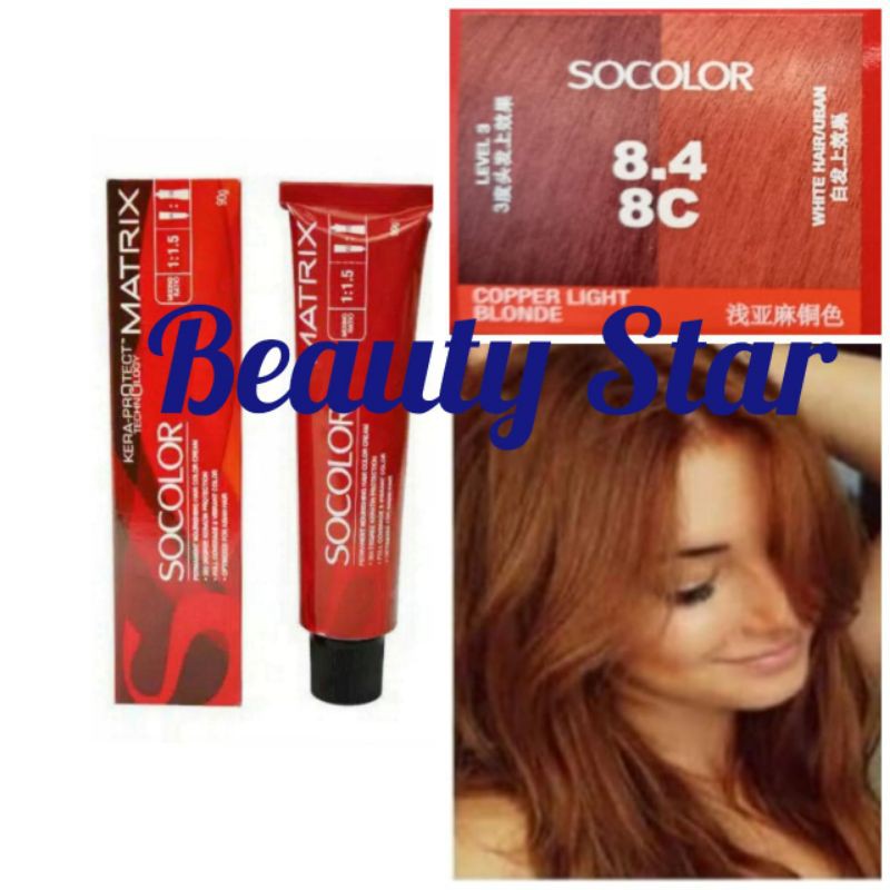 MATRIX SOCOLOR NO. 8.4 / 8C COPPER LIGHT BLONDE 90ML