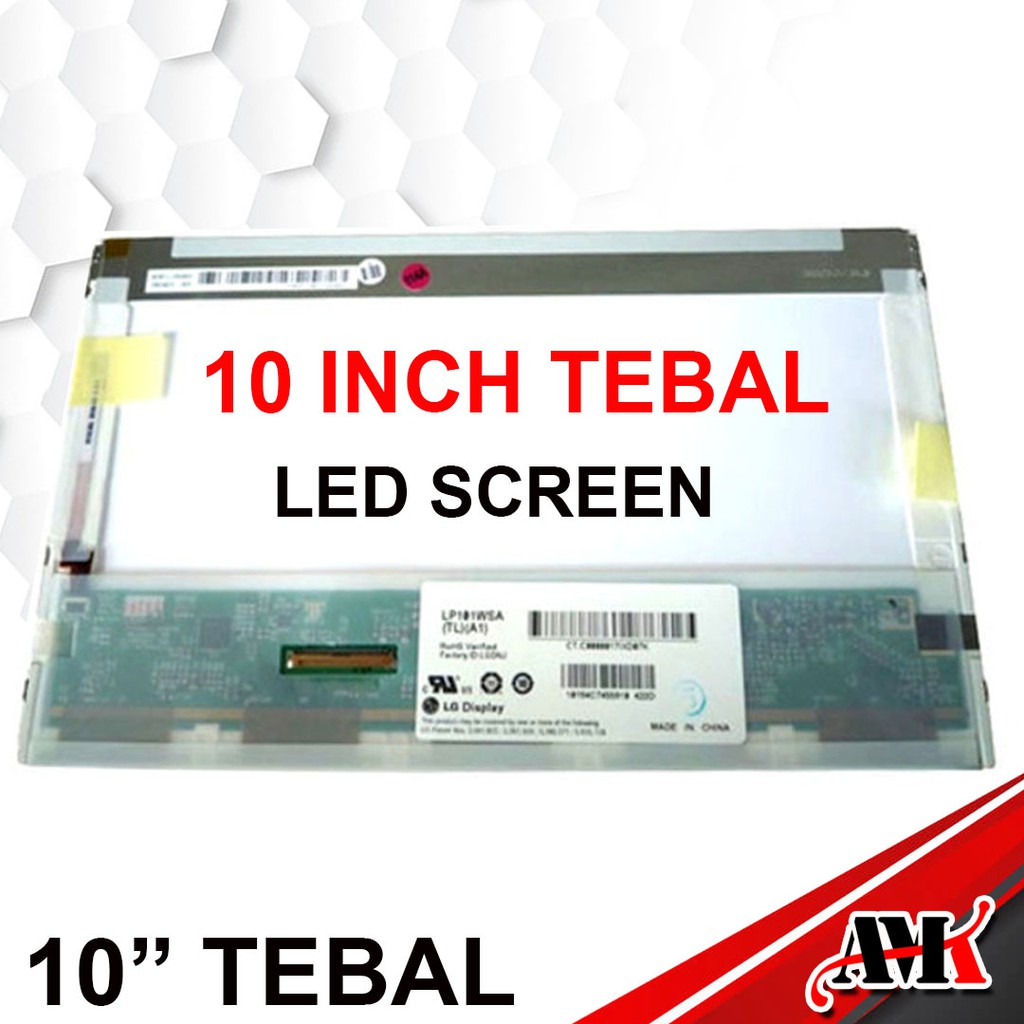 LED LCD Laptop 10.1 Inch Tebal For Lenovo S10-2 Axioo CJM Acer D250 HP Mini 210 Toshiba NB500 NB205