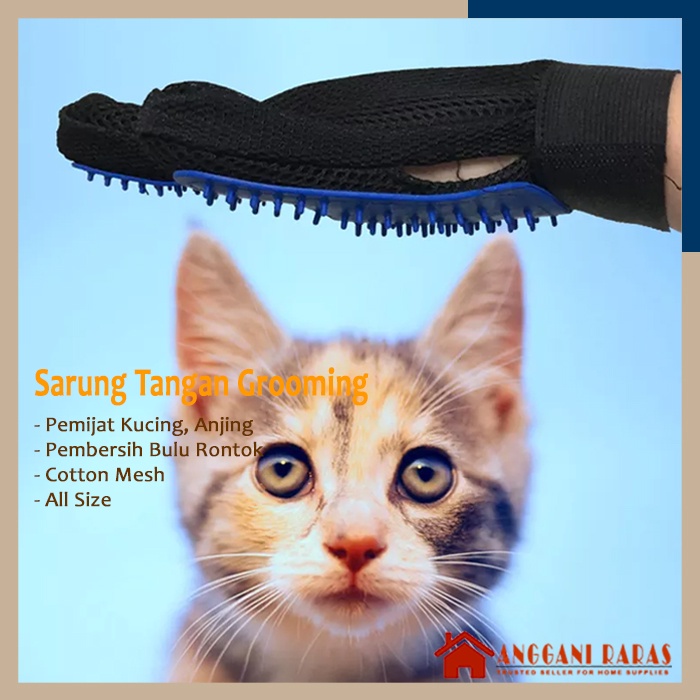 Penghilang Bulu Kucing Anjing Sarung Tangan Sisir Kucing Bulu Rontok Grooming Hewan Pet Glove