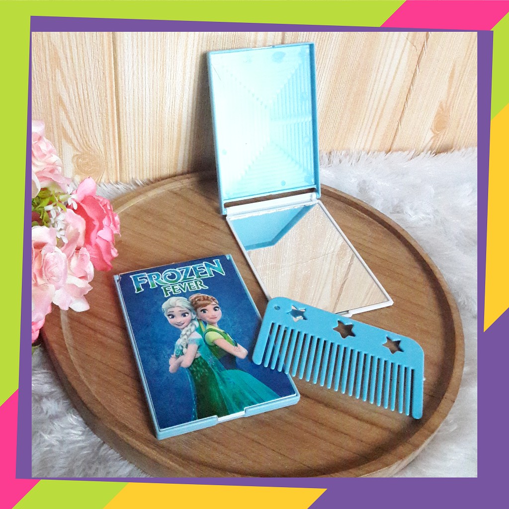 1536 / Cermin lipat persegi Frozen / Kaca rias make up / Cermin lipat anak karakter Frozen