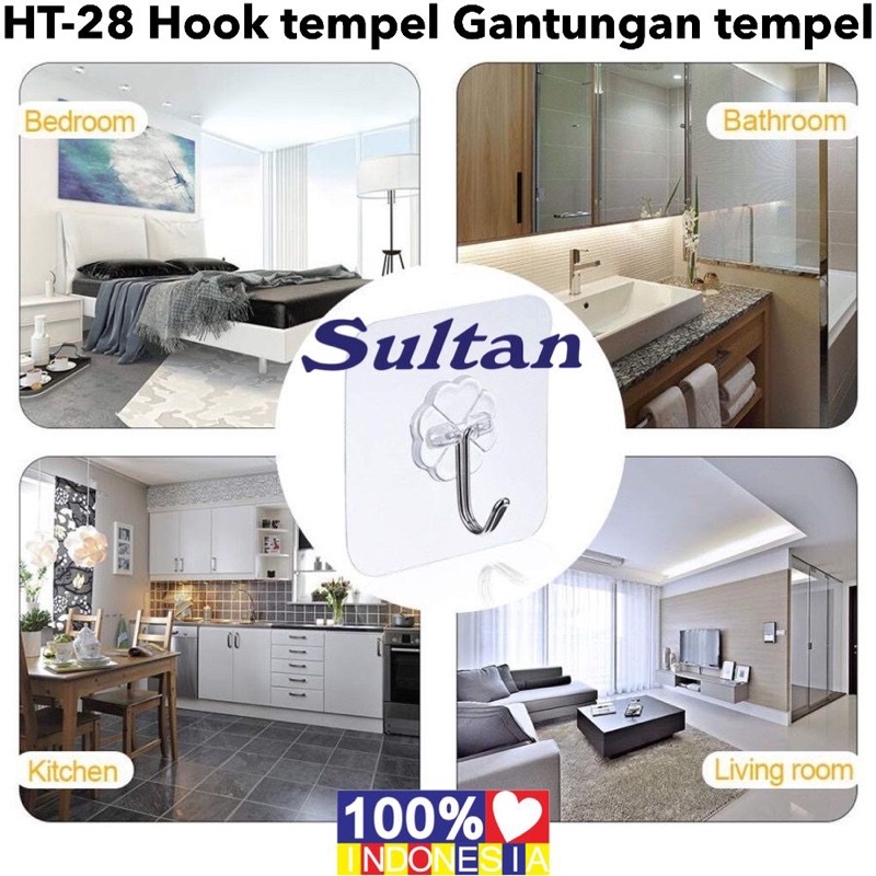 GANTUNGAN TEMPEL HOOK AJAIB GANTUNGAN DINDING KAIT MAGIC SERBAGUNA KAMAR MANDI DAPUR / HANGER Promo Sen