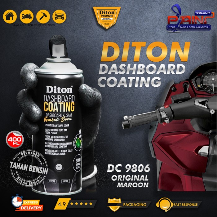 Cat Semprot DITON PREMIUM Dashboard Coating 400 ml - 9806 Maroon