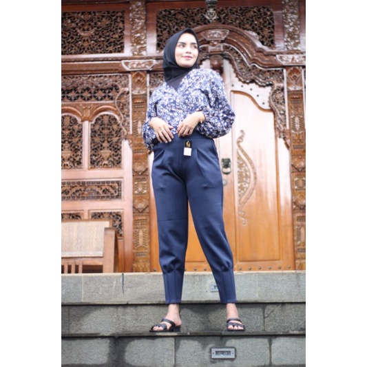 3A Fashion - Celana Tulip High Waist Scuba Premium Pinggang Full Karet