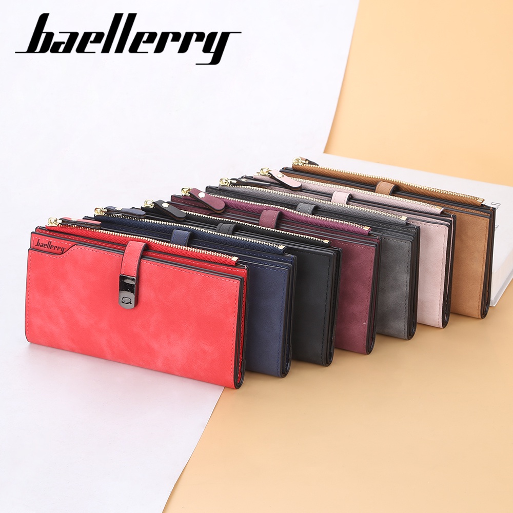 BAELLERRY N2355 Dompet Wanita Panjang Dompet Handphone Bahan Kulit PU Leather WATCHKITE WKOS