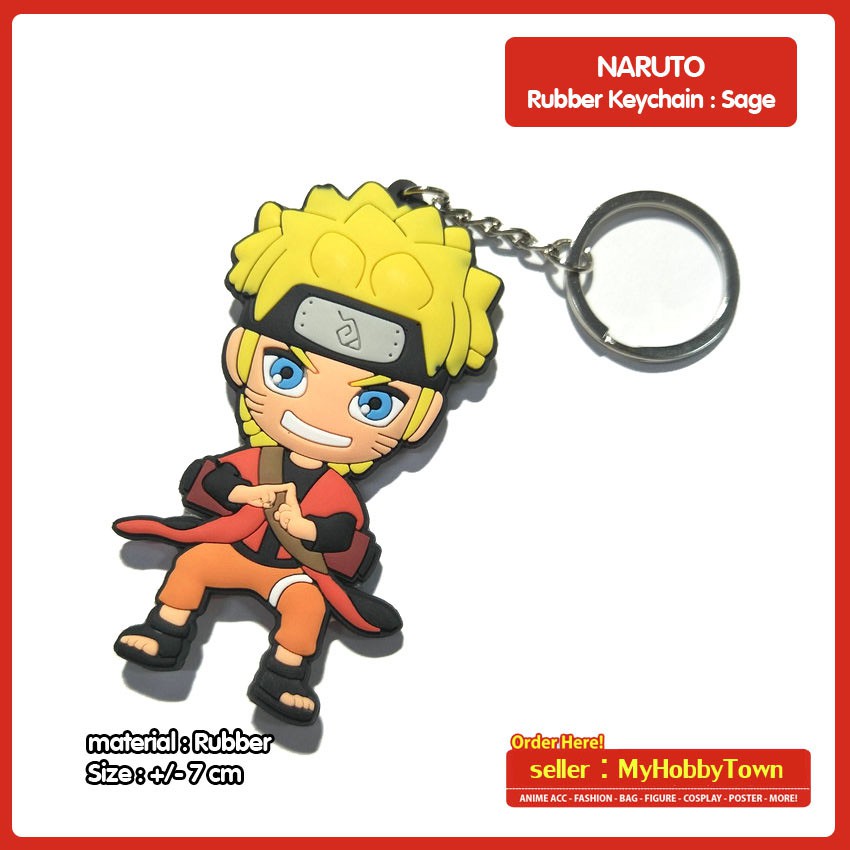 Gantungan Kunci Karet Naruto : Uzumaki Naruto Shippuuden Sage Mode