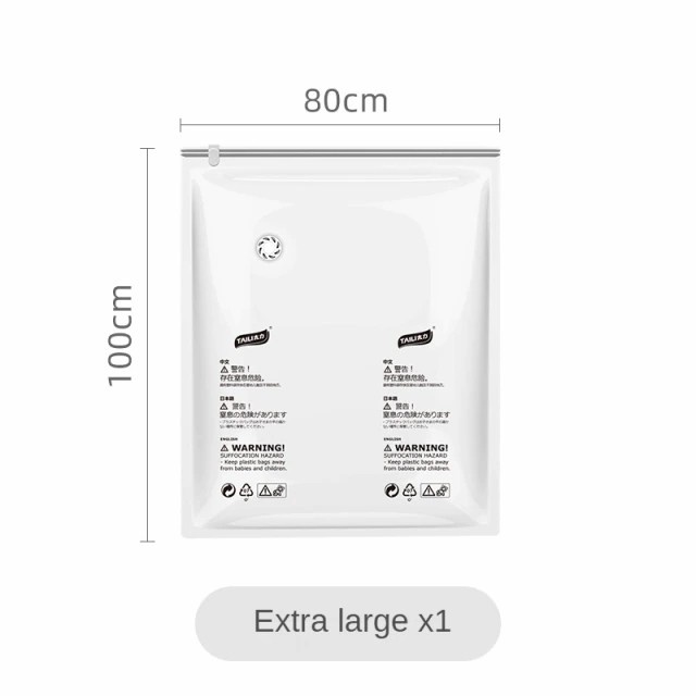 Tas Duffel Organizer Plastik Vacum Baju Kantong Pakaian Vacuum Bag Compression Travel Jumbo - L (80x