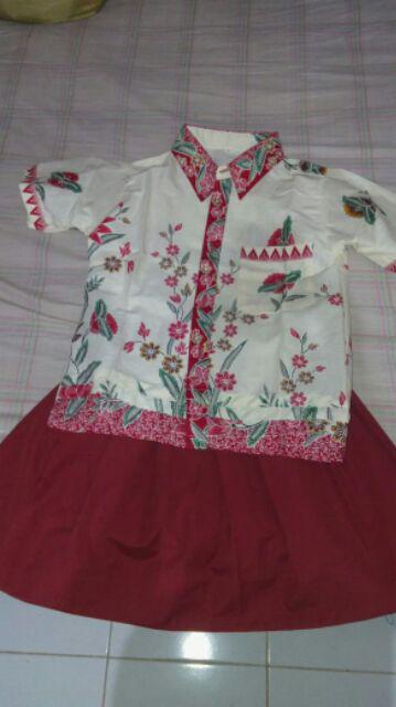 Rokblus Batik Couple Naomi Kupu Biru